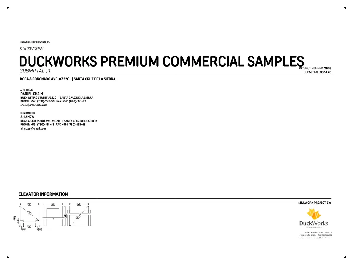 Microvellum sample millwork shop drawing