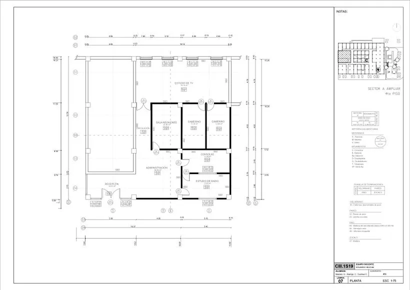 Sample production drawing — floor plan